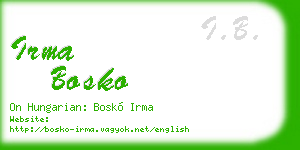 irma bosko business card